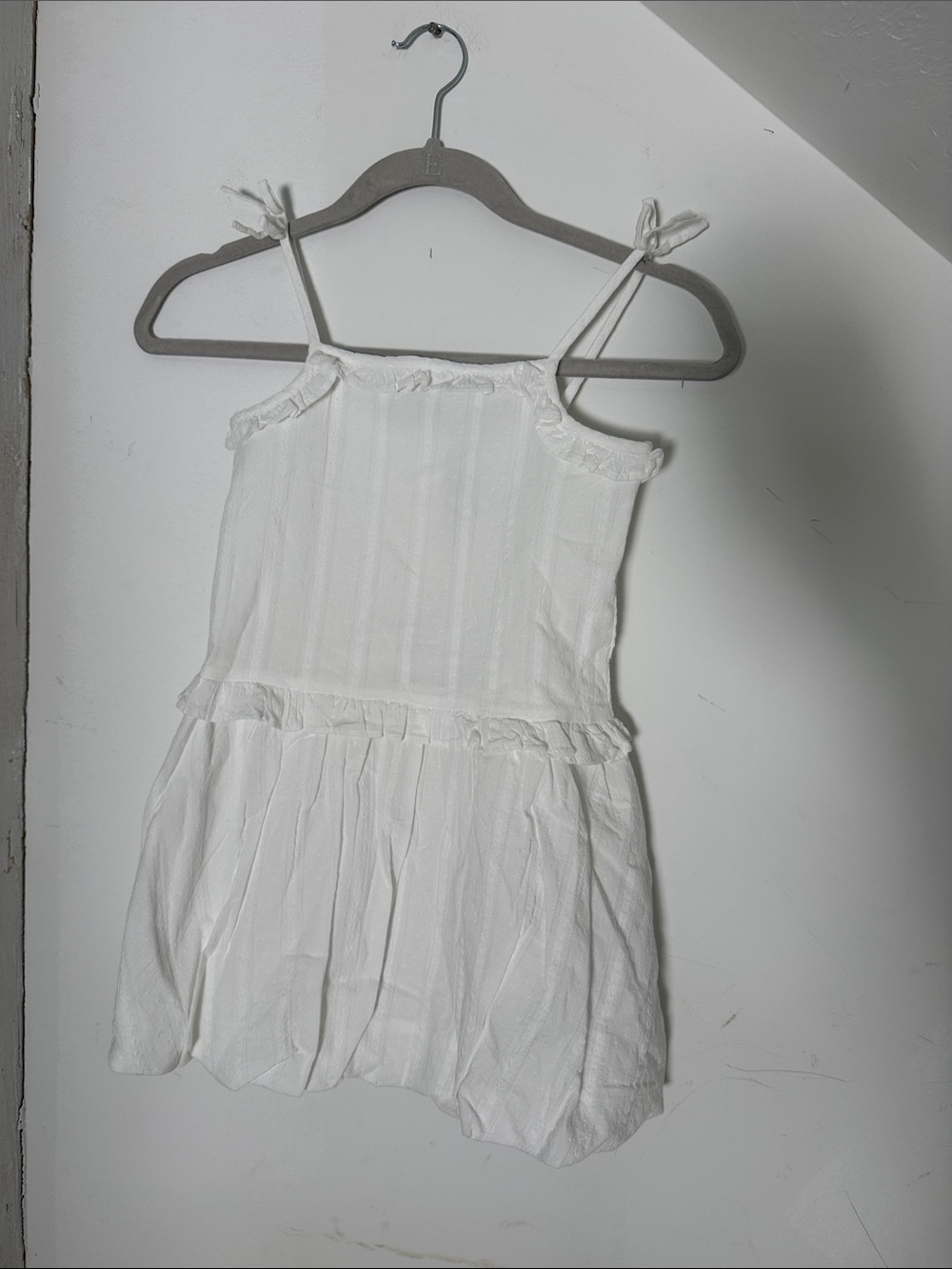 Janie and Jack White Girls bubble hem dress